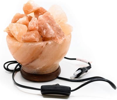 Himalaya Zoutsteen Lamp Vuurkorf Rond met Ruwe Stukken