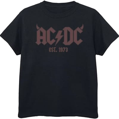 AC/DC Jongens Hoorn Logo T-Shirt (Zwart)