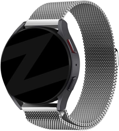 Bandz Hoogwaardige Milanese Loop band met magneetsluiting geschikt voor Garmin Vivoactive 6 / 5 / 3 / Vivomove / 3 / HR / Style / Luxe / Sport / Trend / Forerunner 645 / 570 / 245 / 170 / 165 / 70 / 55 / Venu / SQ / SQ2 / 2 Plus - Zilver
