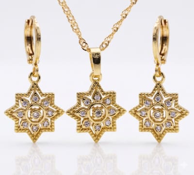 N3 Collecties Natuurlijke Zirkoon Rose Gouden Hanger Anijs Ster Oorbellen Ketting Sets Vrouwen