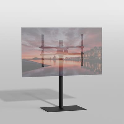 TV vloerstatief SQUARE 100 Design Tv standaard Trendy Zwart Staal 32-65”- VESA 600x400