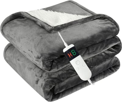 AHD® Elektrische deken 2 persoons - Elektrische deken - Deken - ‎Donkergrijs - 180cm x 130cm x 3cm