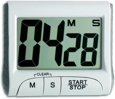 SnelShoppen - Digitale Eierkoker Timer, Stopwatch, 99 Min, Groot Display, Magnetisch, Compact, Wit, Keukenaccessoire voor Koken en Bakken