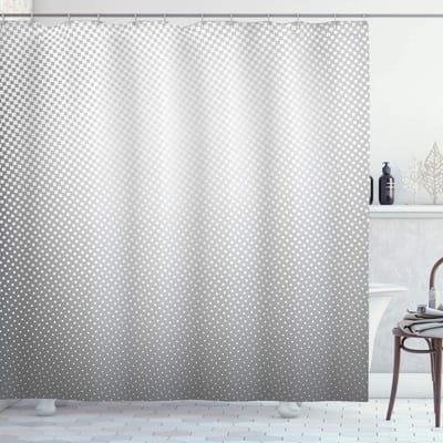 ABAKUHAUS Digitaal Douchegordijn – 175x220 cm – Grijs & Lichtgrijs – Waterafstotend