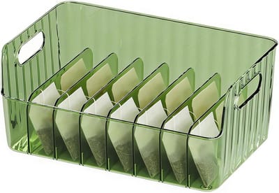 Kruidenpakket Organizer - Voedselopbergdoos - Keuken Ordenen - Verstelbaar Antislip - 25.5 x 16 x 11.4 cm - Transparant