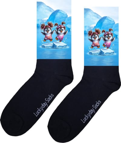 Pinquin - Opkikkertje - Vriendinnetjes - Grappige sokken - Valentijn cadeau - Verjaardag cadeau - Schattig - Grappige sokken - Leuke sokken - Vrolijke sokken - Kerst sokken - Vaderdag - Moederdag - Socks maken Happy - 37-44