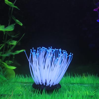 Kunstmatige Siliconen Zeeanemoon met Gloeiend Effect voor Aquarium Ornament Decoratie