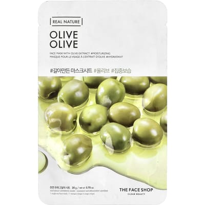The Face Shop, Real Nature, Schoonheidsmasker, Olijf, 1 Vel, 20g (0.70oz)