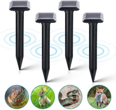 Dailygoody - Mol Repeller - Dierenafschrikmiddel - Op zonne-energie - Waterdicht - Ongediertebestrijding - Tuin en gazon
