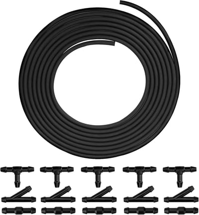 Ruitenwisserslang Reparatie - Universele Slang Kit - Voorruit Reiniging - Inclusief 15 Connectoren - 3 Meter Lengte - Zwart