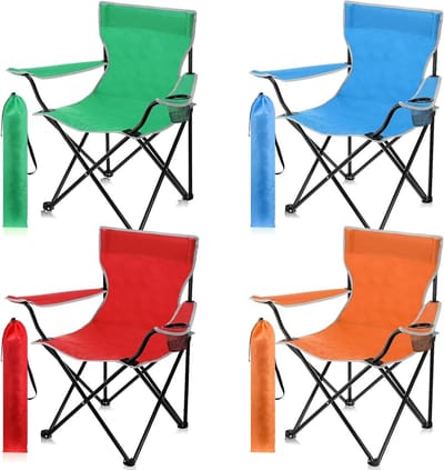 Opvouwbare campingstoelen - Draagbare gazonstoelen - Buitenactiviteiten - Met bekerhouder en draagtas - 20x20x31.5 inch - Klassiek