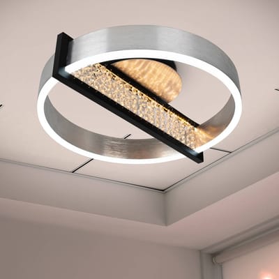 Näve LED plafondlamp Yvaris, zilver, CCT, afstandsbediening