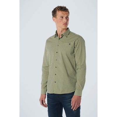 No Excess Shirt Stretch Allover Printed Olive Size: XL | Casual Shirts Outlet | Heren | Ecru