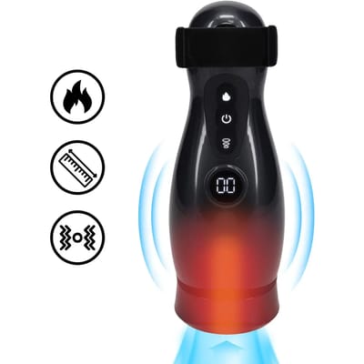 Virtuo - Suction and Vibration Masturbator Pump with Phone Attachment - Gun Metal