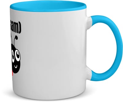Akyol - lieveheersbeestje met eigen naam koffiemok - theemok - blauw - Lieveheersbeestje - lieveheersbeestje liefhebbers - iemand die houdt van lieveheersbeestjes - verjaardag - cadeau - kado - 350 ML inhoud