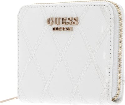 GUESS Portemonnee Adi SLG Zip Around Wallet White Wit