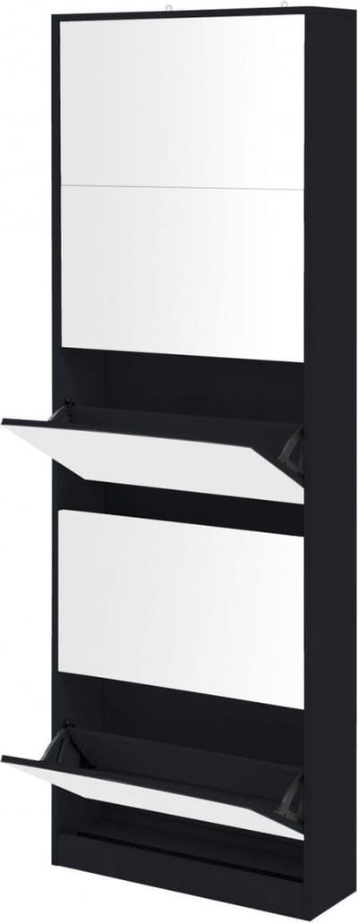Feel Furniture - Schoenenkast met spiegel - 5 Laden - Zwart