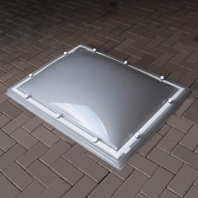 Lichtkoepel plexiglas opaal 80x180 cm dubbelwandig
