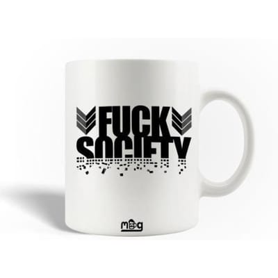 Mug en Céramique Fuck Society Mr Robot noir