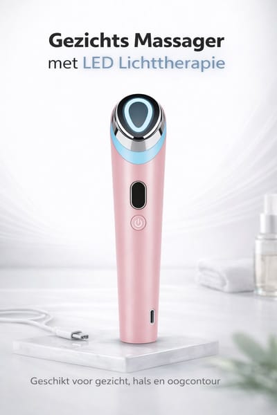Huidverjongingsapparaat – 7-in-1 LED Gezichtsmassage – Facelift Apparaat – Anti-Aging – Rimpelverwijderaar – USB Oplaadbaar – Roze