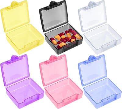 6-delige Mini Pillen Organizer - Waterdichte Reis Pillendoos voor Vitaminen en Medicijnen - Ideaal voor Camping en Outdoor Activiteiten