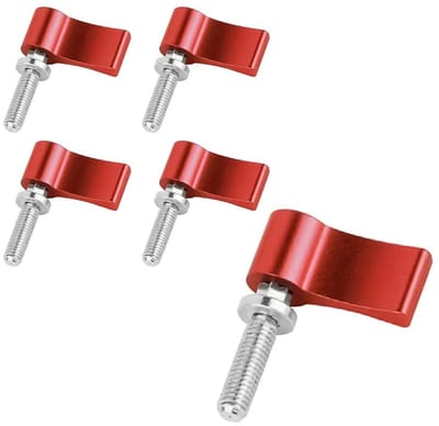 Dailygoody - Draaiknop - Verstelbare duimhendelschroef - Aluminiumlegering - Rood - M5 schroefdraad - Geschikt voor camera-apparatuur - 17mm