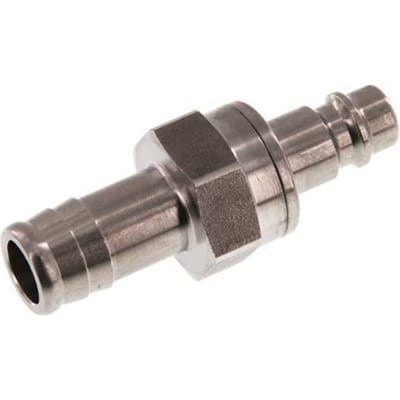 RVS DN 7.2 (Euro) Luchtkoppeling Insteeknippel 13 mm Slangpilaar Double Shut-Off