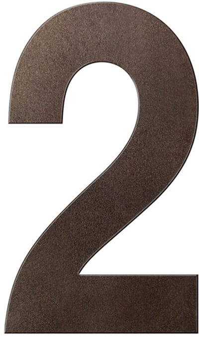Huisnummer - Dark Brons Kleur - RVS - GPF - Dark blend 2 L, 200 mm