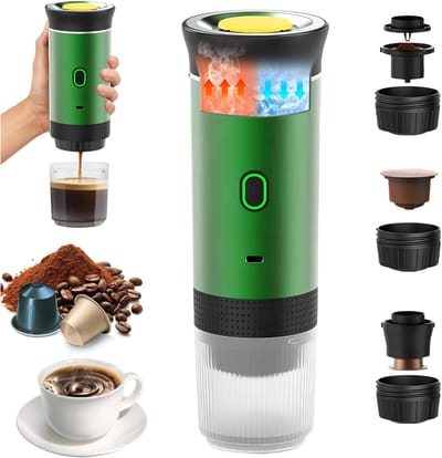 SVN® Draagbare Koffiemachine - Blender To Go - Draagbare Blender - Groen - ‎9cm x 9cm x 27cm