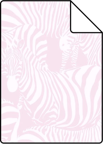 Proefstaal Origin Wallcoverings behang zebra's licht roze - 26,5 x 21 cm - 346835-S
