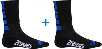 21Virages - Fietssokken - Dames - 38-39 - 2 paar - Blauw/Zwart