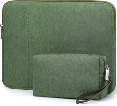 SnelShoppen - 13 Inch Laptophoes Laptop Sleeve Set voor MacBook Air Pro 13, iPad Pro/Air 13, XPS 13, Surface Pro, Grasgroen, Bescherming, Schokbestend