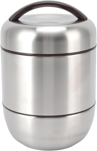 Dailygoods- Lunchbox Roestvrij Staal 1,5 Liter - Lekvrij - Isolatie - Stapelbaar - Compartiment - Draagbaar voor Kantoor/Picknick - Maaltijdcontainer