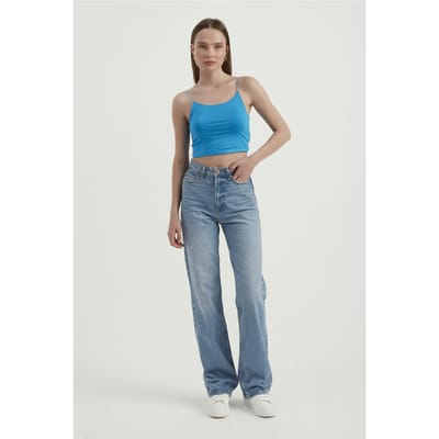 Spaghetti Band Basis Cropped Cami Top