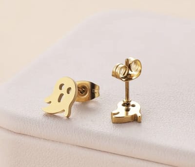 Vibe - Halloween - spook - ghost - oorknop - oorbel - juweel - geschenk - goud