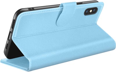 Zanae, Hoesje geschikt voor iPhone X / XS - Wallet Case & Magneetsluiting, Lichtblauw