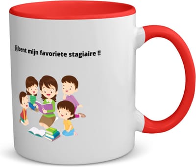 Akyol - jij bent mijn favoriete stagiaire koffiemok - theemok - rood - Stagiair - iemand die stage loopt - verjaardagscadeau - cadeau - kado - geschenk - gift - verjaardag - collega's - 350 ML inhoud