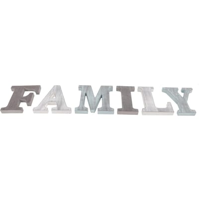 Houten Familiebrieven Kerstboomversieringen Verweerd Retro Verfijnd Staande Houten Letters Decoratie Versieringen white