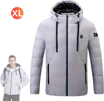 Nivard Verwarmde Jas - Heating Jacket - Thermo Jas - Elektrische Kleding - Jas Met Verwarming - Heren - Maat XL - Grijs