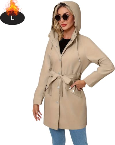 Livano Mantel Dames - Tussenmantel - Jas - Mantelpakje - Trenchcoat - Overjas - Overcoat - Winter - Abrikoos - L