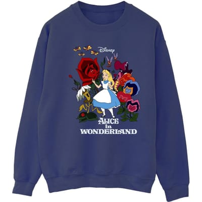 Disney Dames/Dames Alice In Wonderland Bloemen Sweatshirt (Marineblauw)