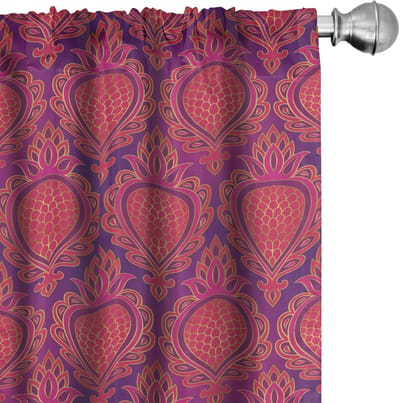 ABAKUHAUS Fuchsie Voorhangen – Geometrisch Bedrukt – 2x75x175 cm