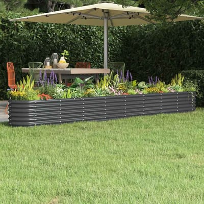 vidaXL - Plantenbak - 332x40x36 - cm - gegalvaniseerd - staal - antracietkleurig