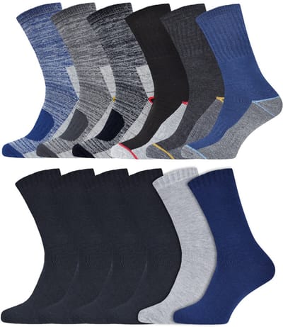 Voordeelbundel | Thermosokken | Merk: Heatbooster | Kleur: Grijs | Maat: 39-42/ 43-46 | 12 Paar
