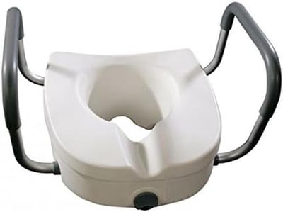 Toiletverhoger - Verhoogde bril - Comfortabel zitten - Uittrekbare armleuningen - 125 cm - Wit