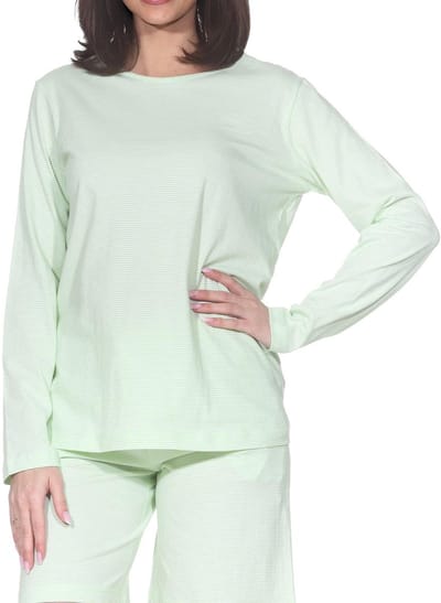 Damespyjamashirt met lange mouwen mix & match