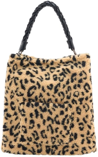FREDsBRUDER Leren schoudertas Furry Friend Hobo Bag Dotty Leo Lichtbruin