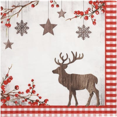 20 Servetten 3-laags 1/4 vouw 40 cm x 40 cm X-Mas Deer