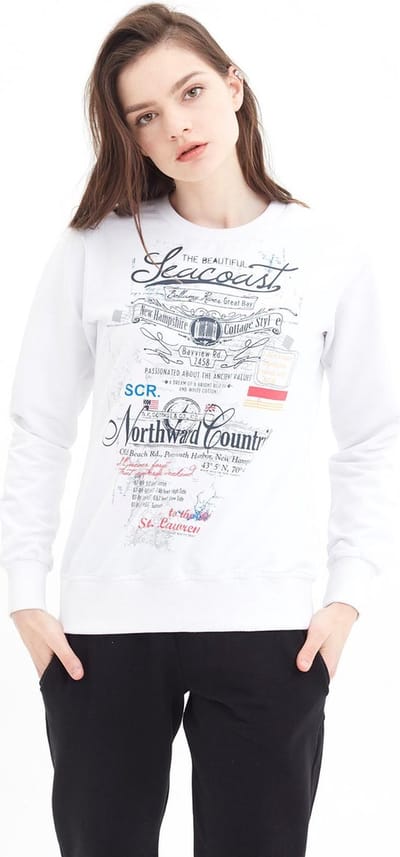 SCR. Kifa - Dames Sweater - Trui met ronde hals - Wit - Maat XL