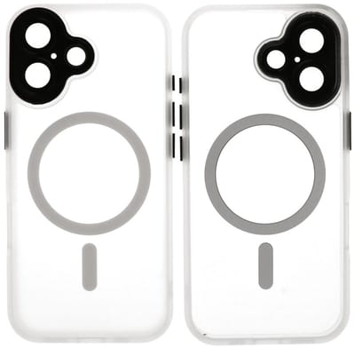 MagSafe Hoesje Geschikt voor iPhone 17 - Mat-Transparent met Camera Beschermer Case - Wit